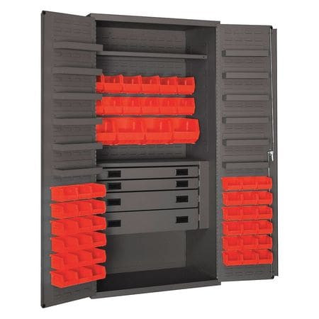DURHAM MFG CO 3501524RDR-1795 STORAGECABINET IND 14GA 52BINS RED FLUSH