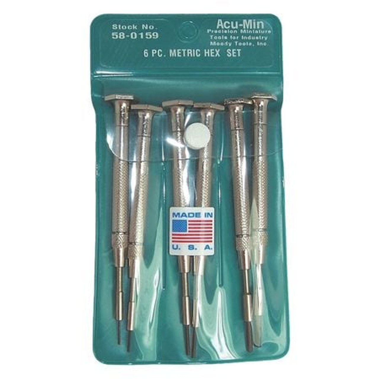 MOODY TOOL 58-0159 STEEL METRIC HEX DRIVER SET 6 PC