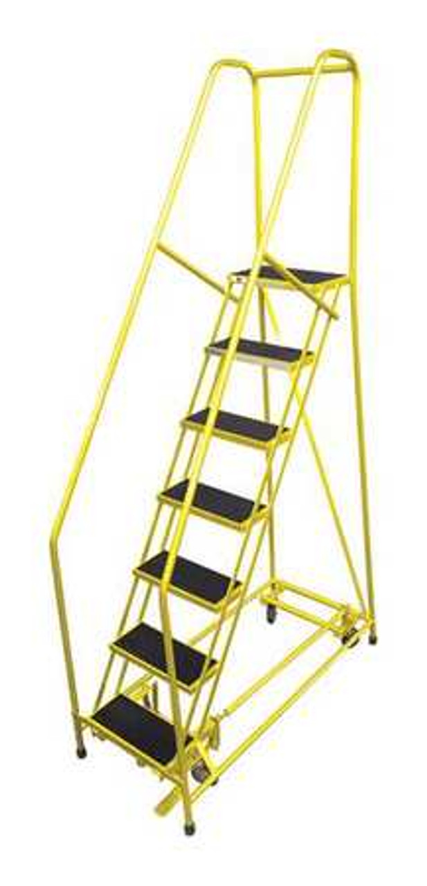 COTTERMAN 1007R1824A6E10B4C2P6 ROLLING LADDER STEEL 100IN. H. YELLOW