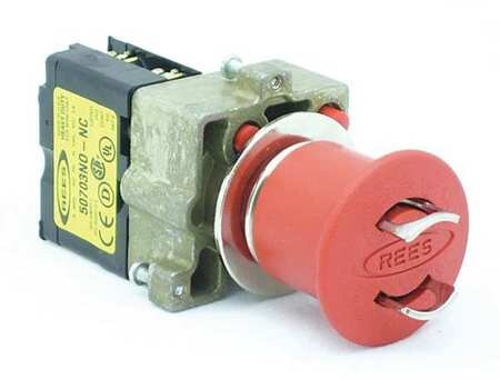 REES 22102-102 EMERGENCY STOP PUSH BUTTON,DELRIN,RED