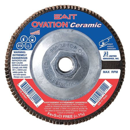 UNITED ABRASIVES-SAIT 78322 FLAP DISC 60 GRIT 5/8-11 IN. OVATION