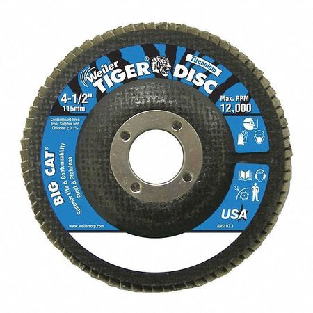 WEILER CORPORATION 50809V FLAP DISC 60 GRIT 5/8-11 IN. TYPE 27