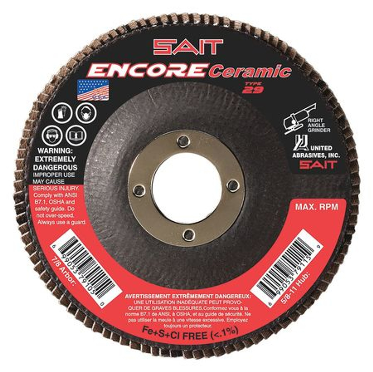 UNITED ABRASIVES-SAIT 72823 FLAP DISC 80 GRIT 7/8 IN. CERAMIC UNITED ABRASIVES-SAIT 72823 FLAP DISC 80 GRIT 7/8 IN. CERAMIC