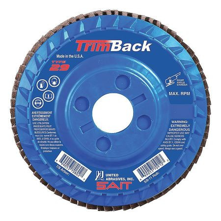 UNITED ABRASIVES-SAIT 70803 FLAP DISC 80 GRIT 7/8 IN. TRIMBACK