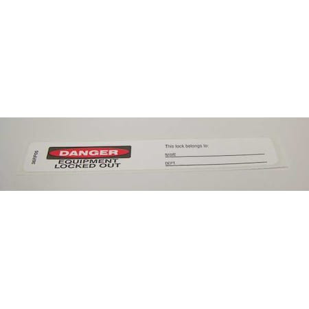 BADGER TAG & LABEL CORP 129 PADLOCK LABEL,3/4 IN X 5 IN,PK25