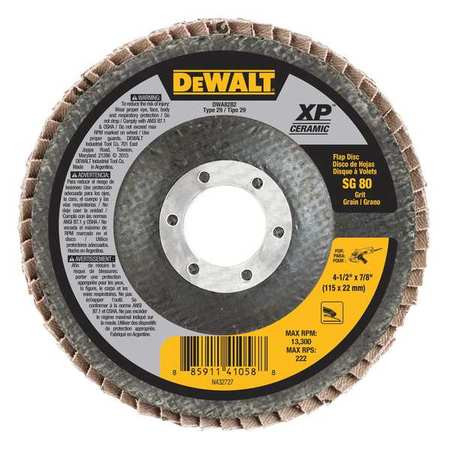 DEWALT TOOLS DWA8282 4-1/2 X 7/8 80G T29 XP CERAMIC FLAP
