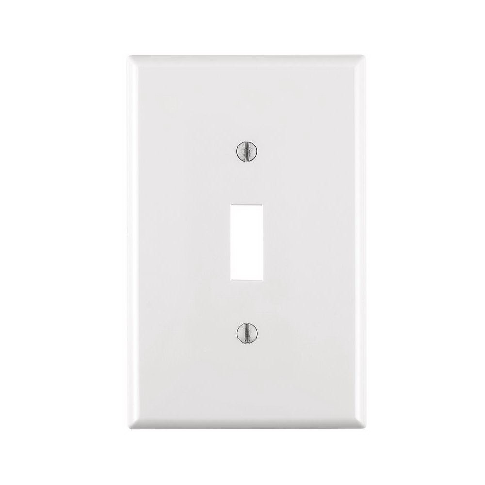 LEVITON 022-00PJ1-00W WALLPLATE 1TOG MID NYLN WHT