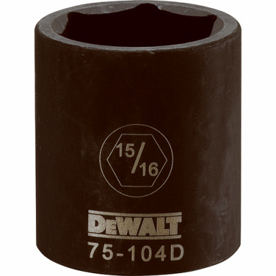 STANLEY DWMT75104OSP SAE IMPACT SOCKET, 6-POINT, BLACK OXIDE,