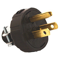 LEVITON 000-48648-000 PLUG 2P 3WIRE BLK NEMA5-15P   