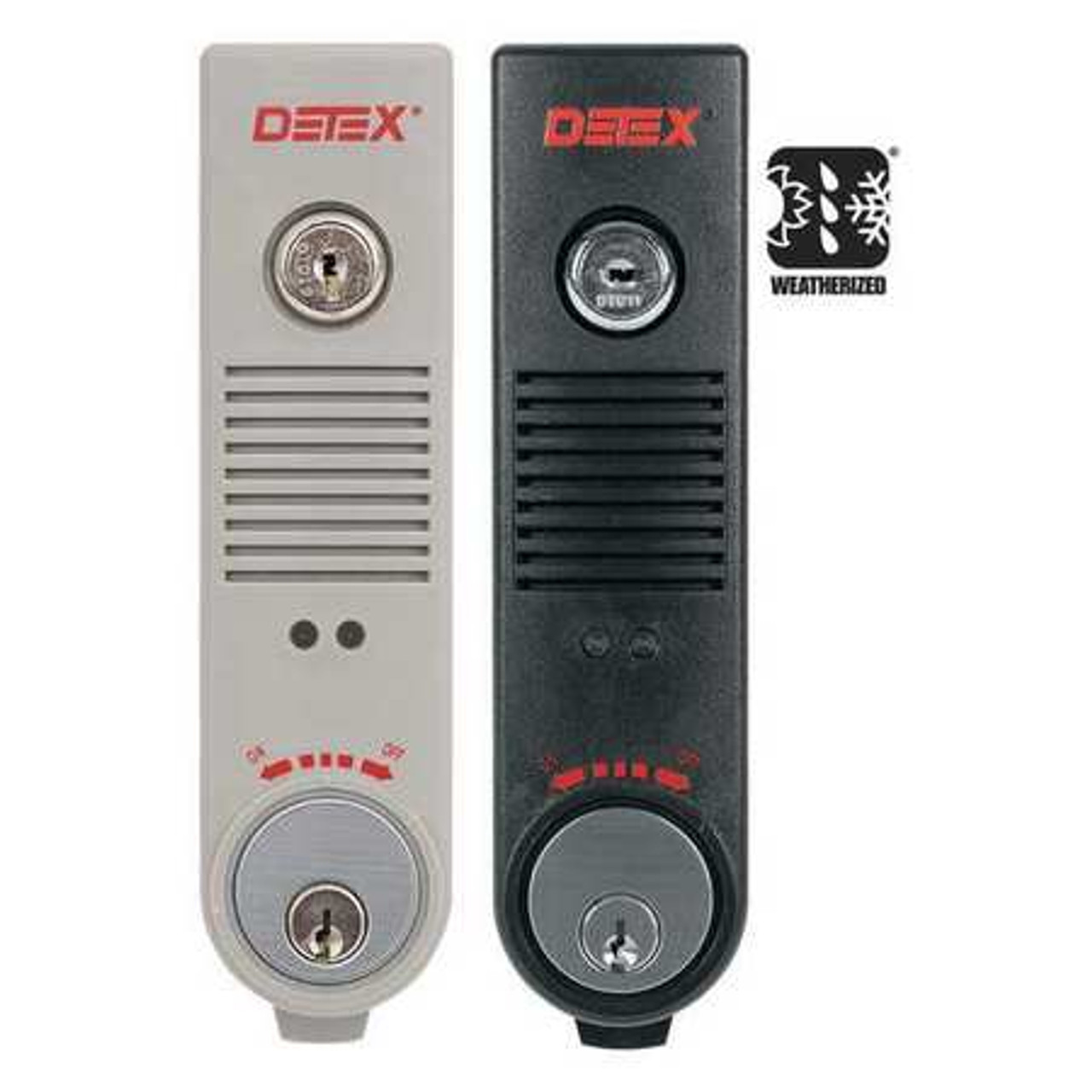 DETEX EAX-300W GRAY W-CYL EXIT DOOR ALARM 9V UL LISTED HORN