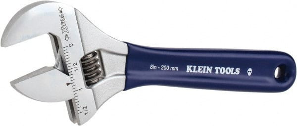 KLEIN TOOLS D509-8 ADJUSTABLE WRENCH, EXTRA-WIDE JAW, 8-INC