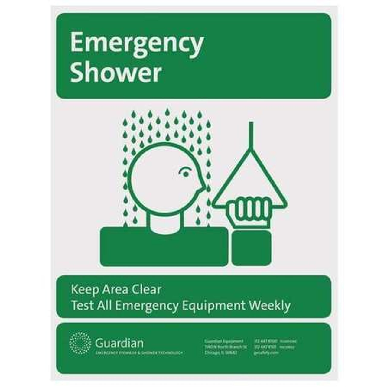 GUARDIAN 250-009G EMERGENCY SIGN GREEN