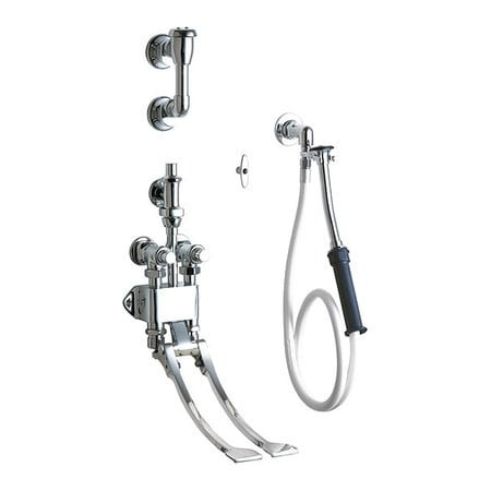 CHICAGO FAUCETS 910-G777-19KCP PEDAL VALVE BED PAN CLEANER WITH
