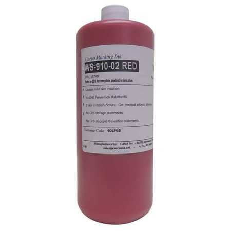 CARCO WS-910-02 RED MARKING INK PIGMENT TYPE RED 5 TO 15 MIN