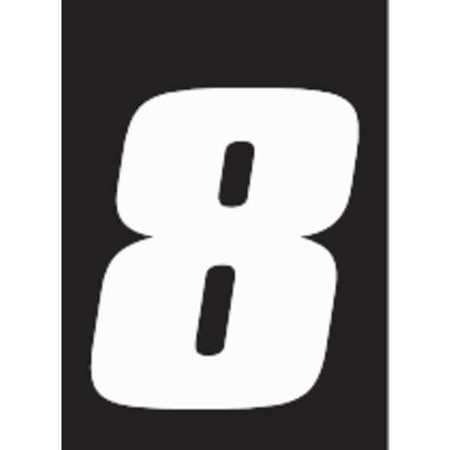 HARDLINE PRODUCTS DB53W-8 NUMBER LABEL WHT 5-1/2 IN H NO. 8 PK3