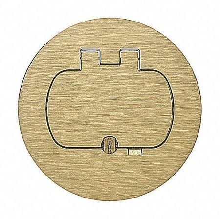 THOMAS & BETTS E97BR ROUND FLOOR BOX SINGLE-DOOR COVER BRASS