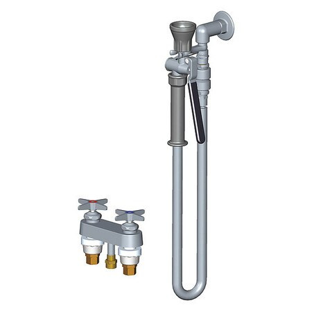 CHICAGO FAUCETS 524-VBABCP REMOTE HOT AND COLD WATER SINK FAUCET