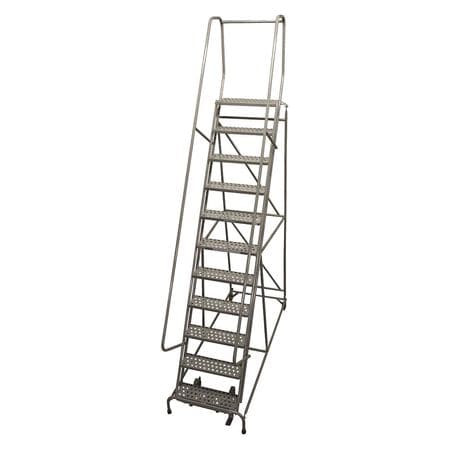 COTTERMAN 1011R2632A6E10B4AC1P6 ROLLING LADDER 140INH 11STEPS PERFORATED