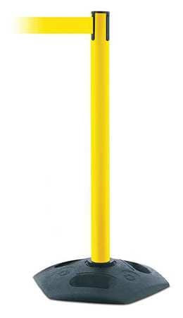 TENSABARRIER 886-35-MAX-NO-Y5X-C BARRIER POST WITH BELT YELLOW