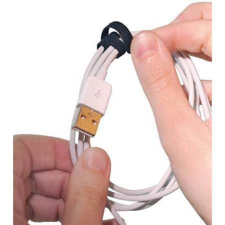 RIP-TIE Q-35-007-BK HOOK/LOOP CBLE 3.5INX0.25IN WRAP BLK PK7