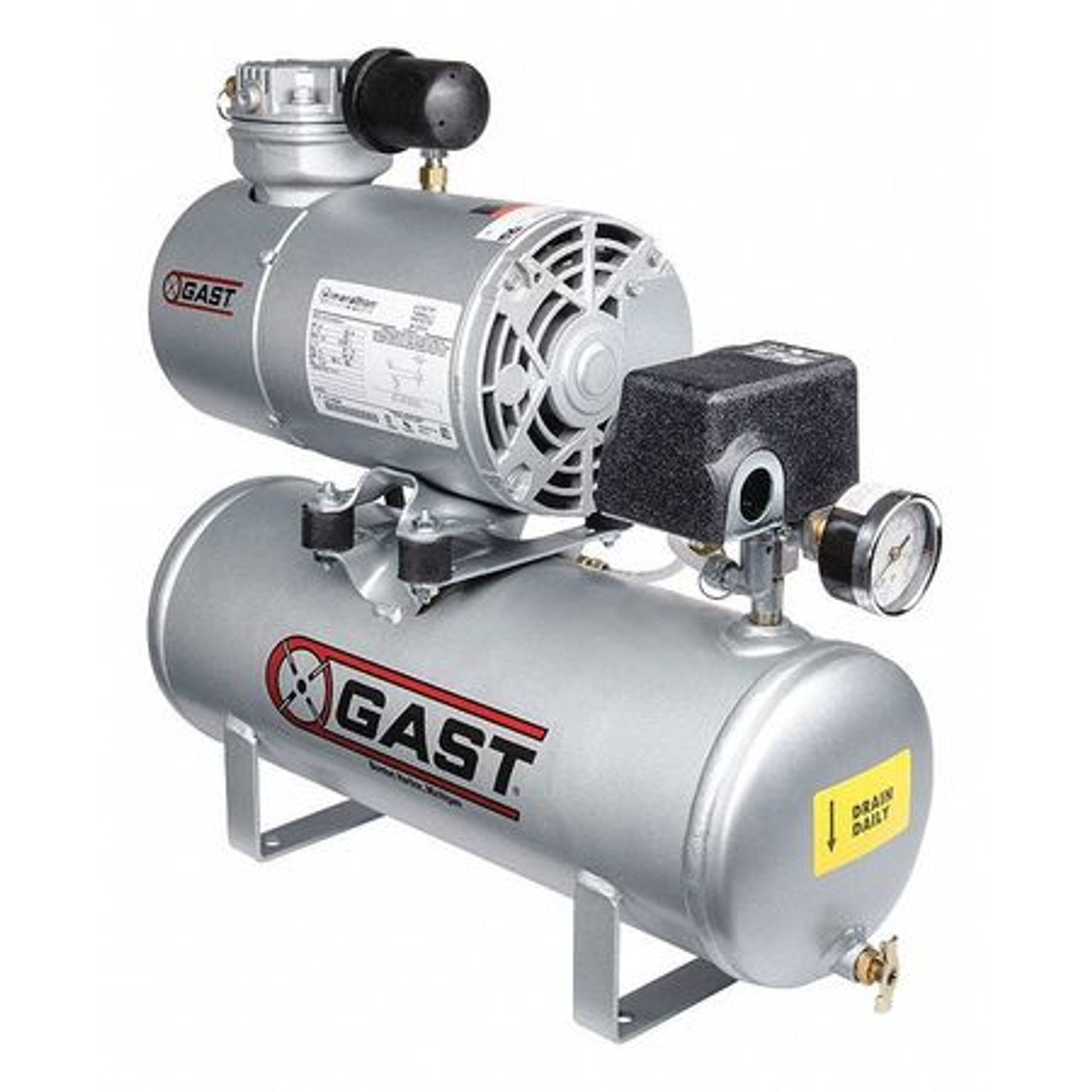 GAST 1HAB-11T-M100X PISTON AIR COMPRESSOR, 0.166 HP, HOT DOG GAST 1HAB-11T-M100X PISTON AIR COMPRESSOR, 0.166 HP, HOT DOG