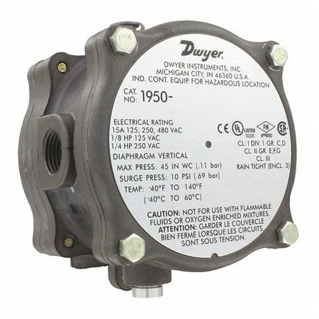 DWYER INSTRUMENTS 1950-10-2F DIFFERENTIAL PRESSURE SWITCH 3-11 IN