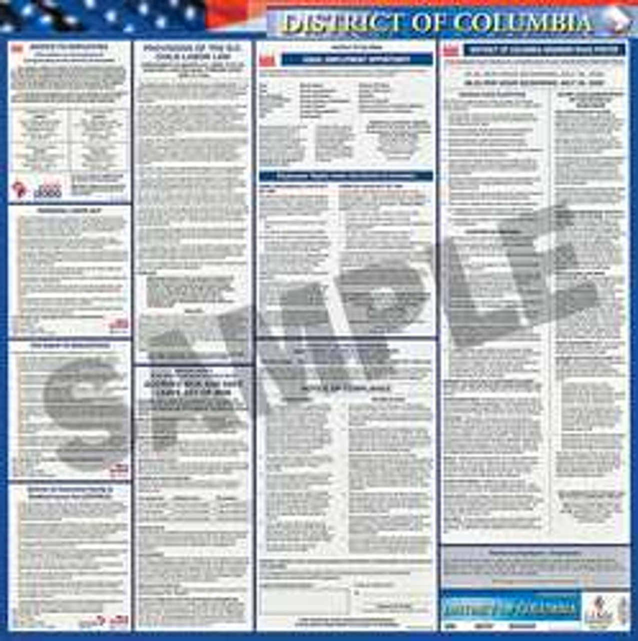 JJ KELLER 200-DC LABOR LAW POSTER STATE LABOR LAW DC