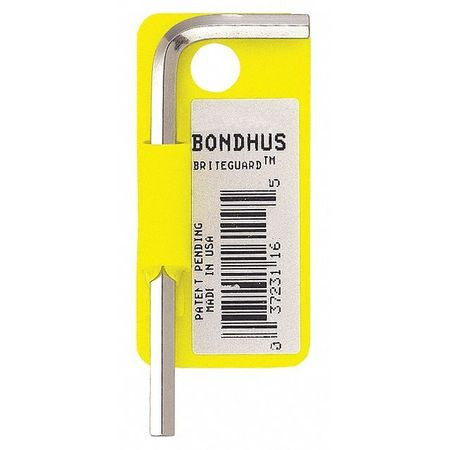 BONDHUS 16218 PLATED HEX L-WRENCH- SHORT 5/8IN