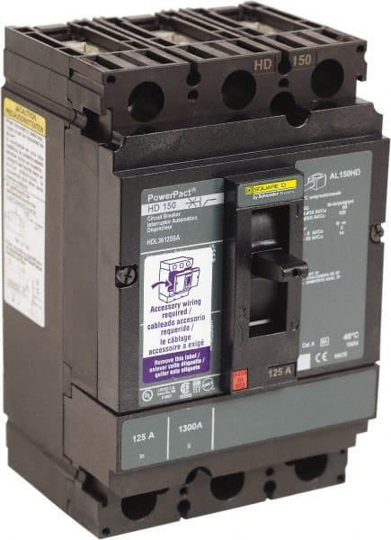 SQUARE D HDL36125SA MOLDED CASE CIRCUIT BREAKER 600V 125A