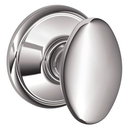 SCHLAGE F10 SIE 625 PASSAGE LATCH, SIENA KNOB, BRIGHT CHROME