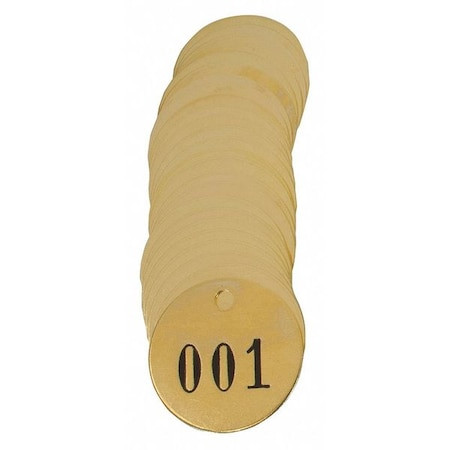 C.H. HANSON 40002 BRASS TAGS,BRASS,1IN H,1IN W