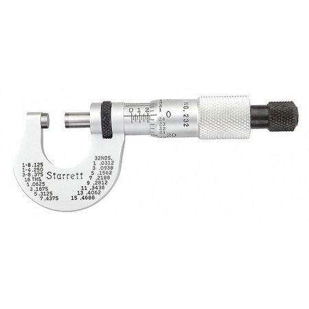 STARRETT T232XRL MICROMETER- OUTSIDE- 0-1/2" - ALT NUMBER