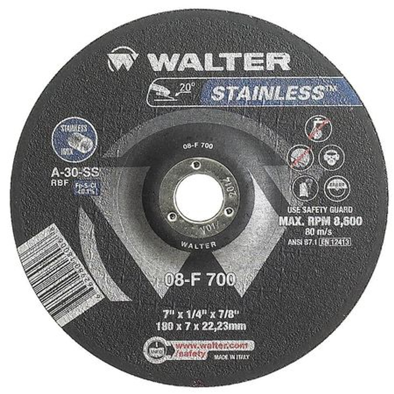 STAINLESS 08F602 GRINDING WHEEL T27 6X1/8X7/8