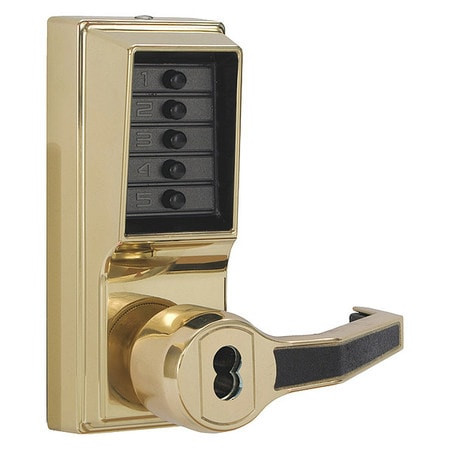 KABA ILCO R8148B-03-41 PUSH BUTTON LOCKSET RIGHT BRIGHT BRASS
