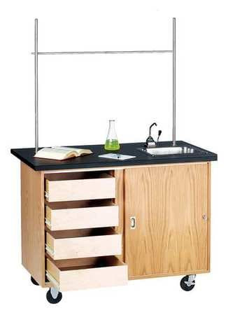 DIVERSIFIED WOODCRAFTS, INC. 4222KF MOBILE DEMONSTRATION TABLE W/DRWRS