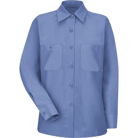 RED KAP SP13MB RG M FEMALE L/S MED BLU WORKSHIRT 65/35 M