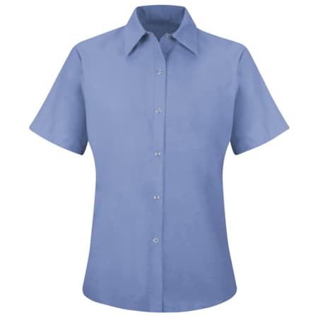 RED KAP SP25LB SS L WMNS LT BLUE SHIRT 65/35 POPLIN S/S L