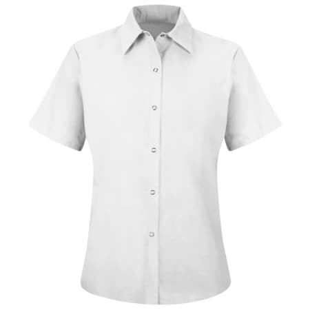 RED KAP SP25WH SS M WMNS WHITE SHIRT 65/35 POPLIN S/SLV,M
