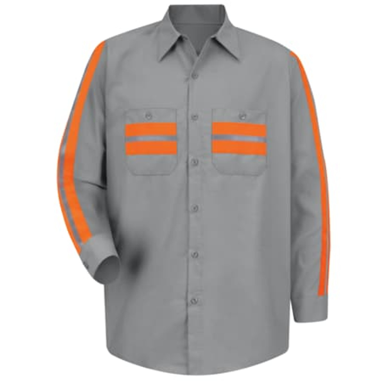 RED KAP SP14WM RG S MNS L/S LT GRAY W/TRIM WORK SHIRT S