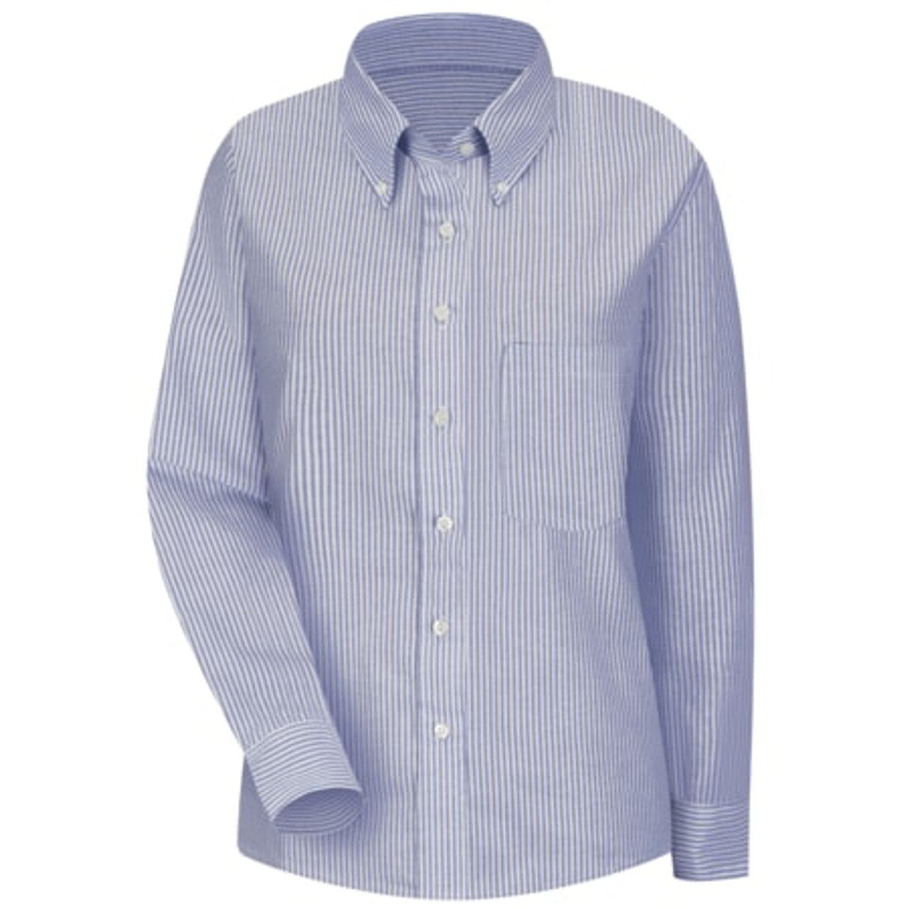 RED KAP SR71BS RG 16 WMNS BLU/WH STR DRS SHIRT 60/40 OXF
