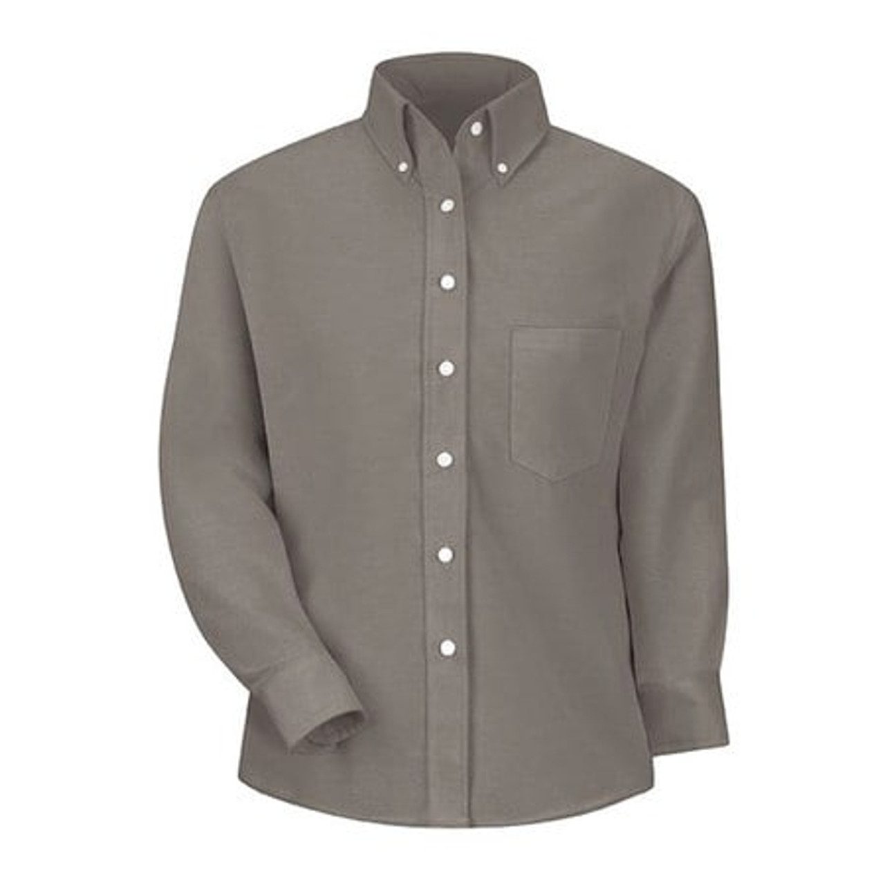 RED KAP SR71GY RG 18 WOMENS GREY LS DRESS SHIRT 60/40