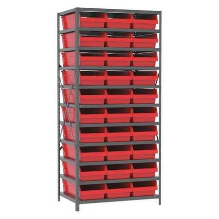 AKRO-MILLS AS2479014B STEEL SHELVING 24X36X79 W/30 BINS BLUE