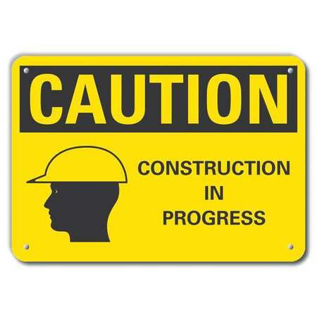 LYLE LCU3-0178-RA_14x10 CAUTION SIGN RECYCLED ALUMINUM 10 IN H