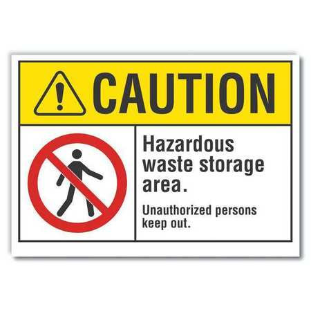 LYLE LCU3-0078-RD_7x5 CAUTION SIGN SELF-ADHESIVE VINYL 5 IN H