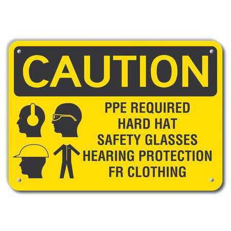 LYLE LCU3-0190-RA_14x10 CAUTION SIGN RECYCLED ALUMINUM 10 IN H
