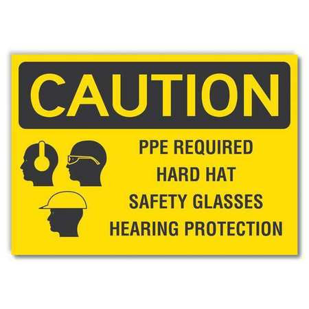 LYLE LCU3-0187-RD_7x5 CAUTION SIGN SELF-ADHESIVE VINYL 5 IN H