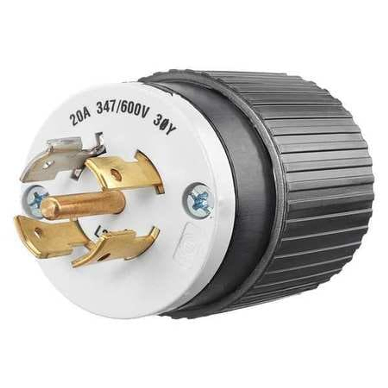 BRYANT 72320NP LOCKING PLUG BLACK/WHITE 347/600VAC 20A