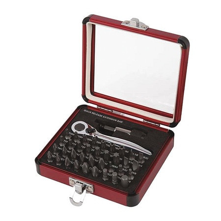 SUNEX TOOLS 9726 MINI RATCHET AND BIT SET, 38 PC.