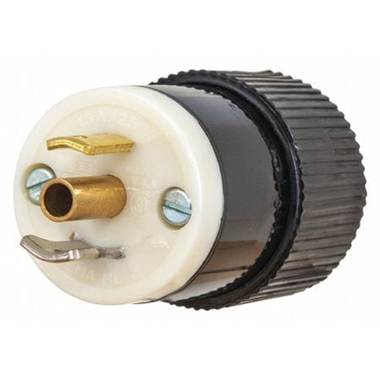BRYANT 7594NP LOCKING PLUG 125VAC NYLON BLACK/WHITE