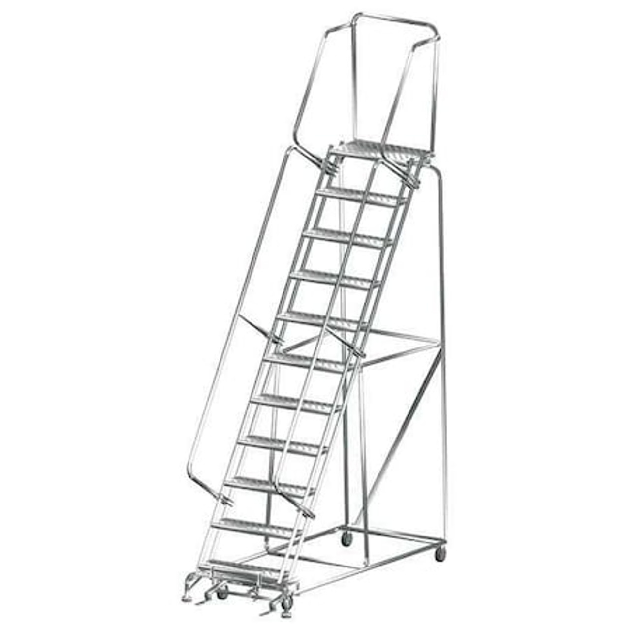 BALLYMORE SS113214G LOCKSTEP ROLL LADDER,T304 STEEL,110 IN.H